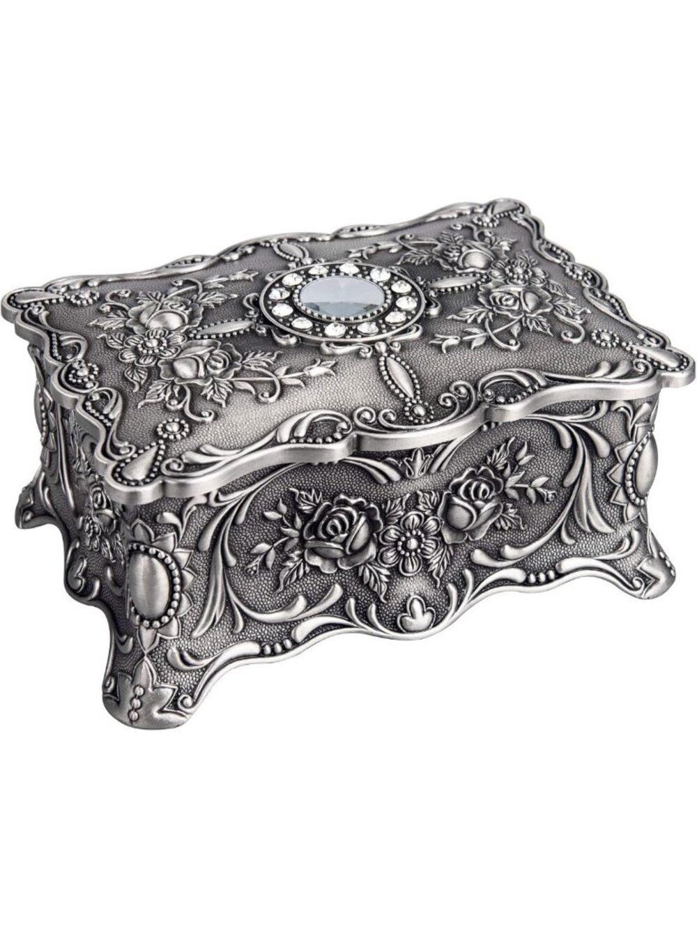 Vintage Jewelry Box Organizer - Antique Trinket Chest for Rings, Earrings